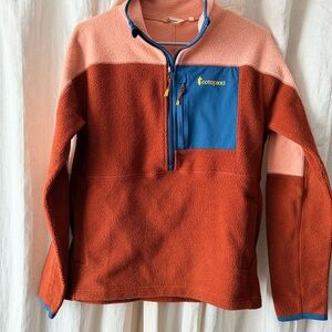 Cotopaxi Men's Zip-Up Sweater - Rust and Blue